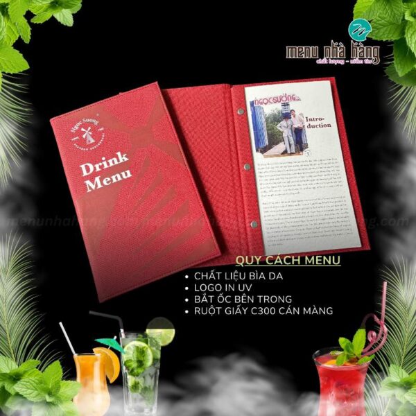 in menu quán nước đẹp