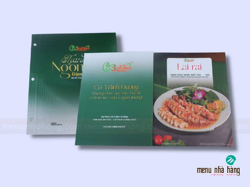 in menu bìa cứng