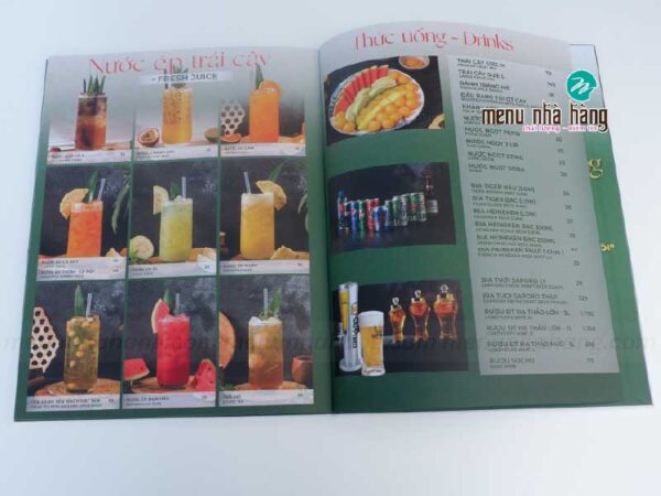 in menu bìa cứng giá rẻ