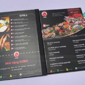 mẫu menu bìa cứng