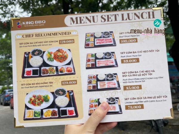 Menu bìa cứng cầm tay