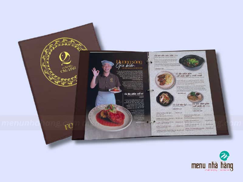 các mẫu menu đẹp bìa da