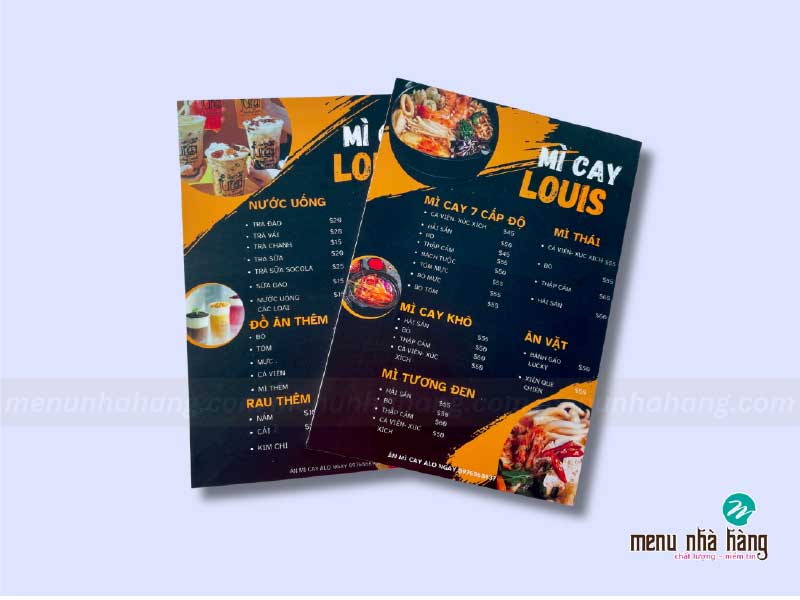 Menu cầm tay bồi formex