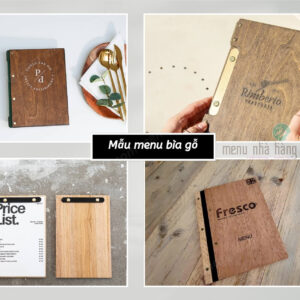 menu bìa gỗ