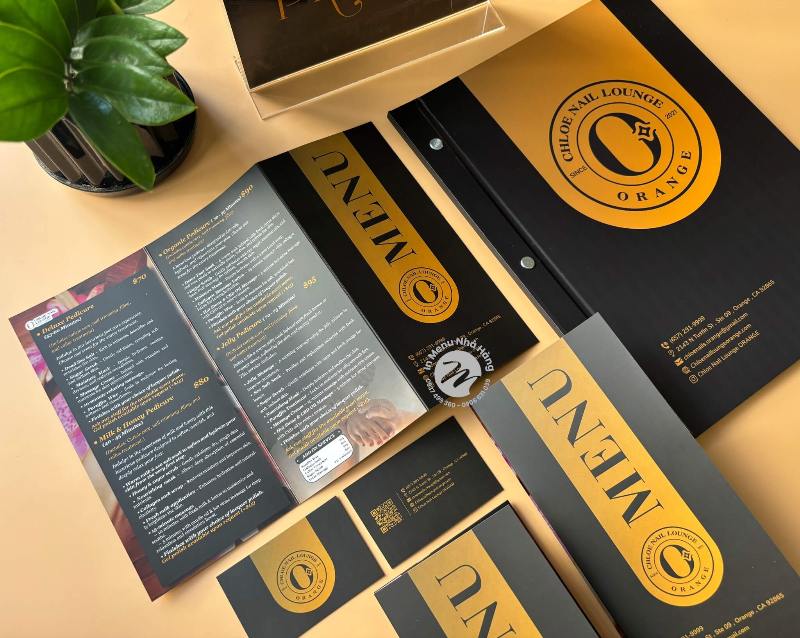 Mẫu menu spa, tiệm nail nổi bật