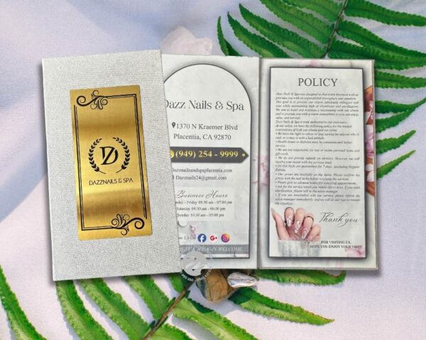menu tiệm nail