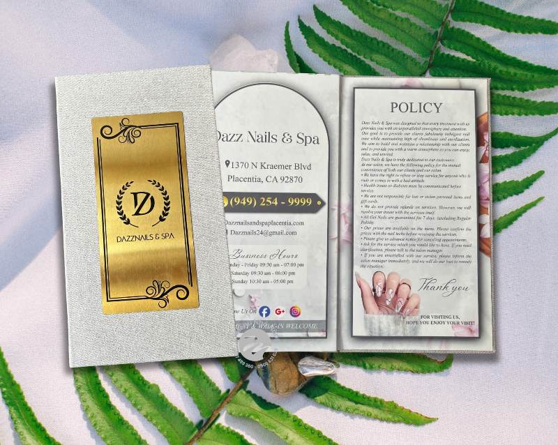 menu tiệm nail