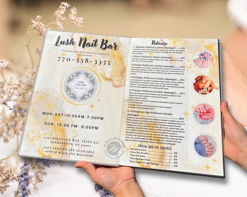 Mẫu menu tiệm nail đẹp