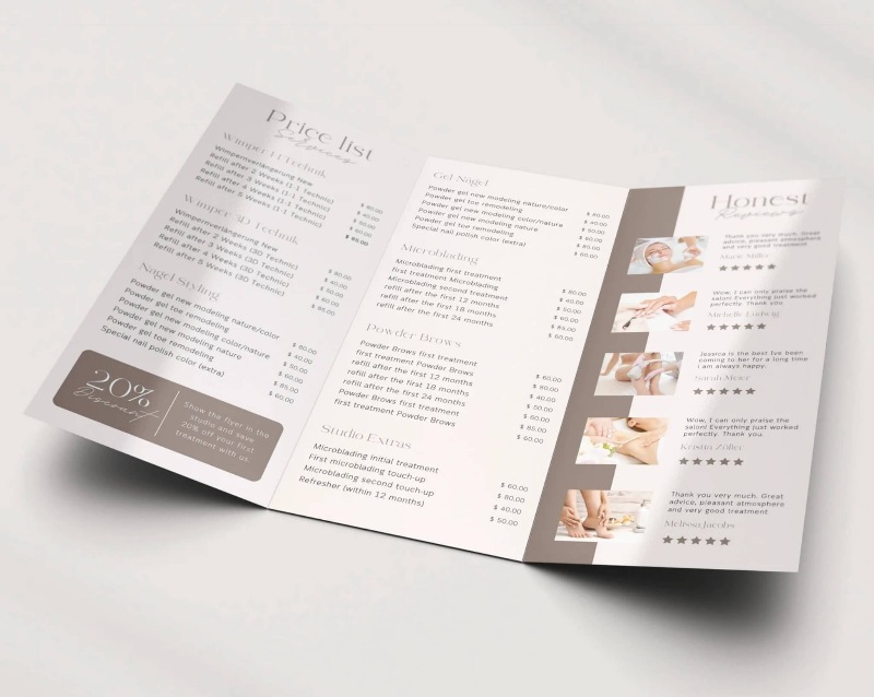 Mẫu thiết kế menu tờ gấp nổi bật