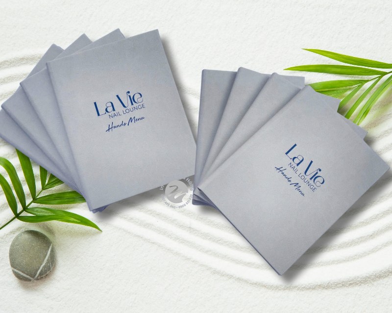 Mẫu menu nail bằng da