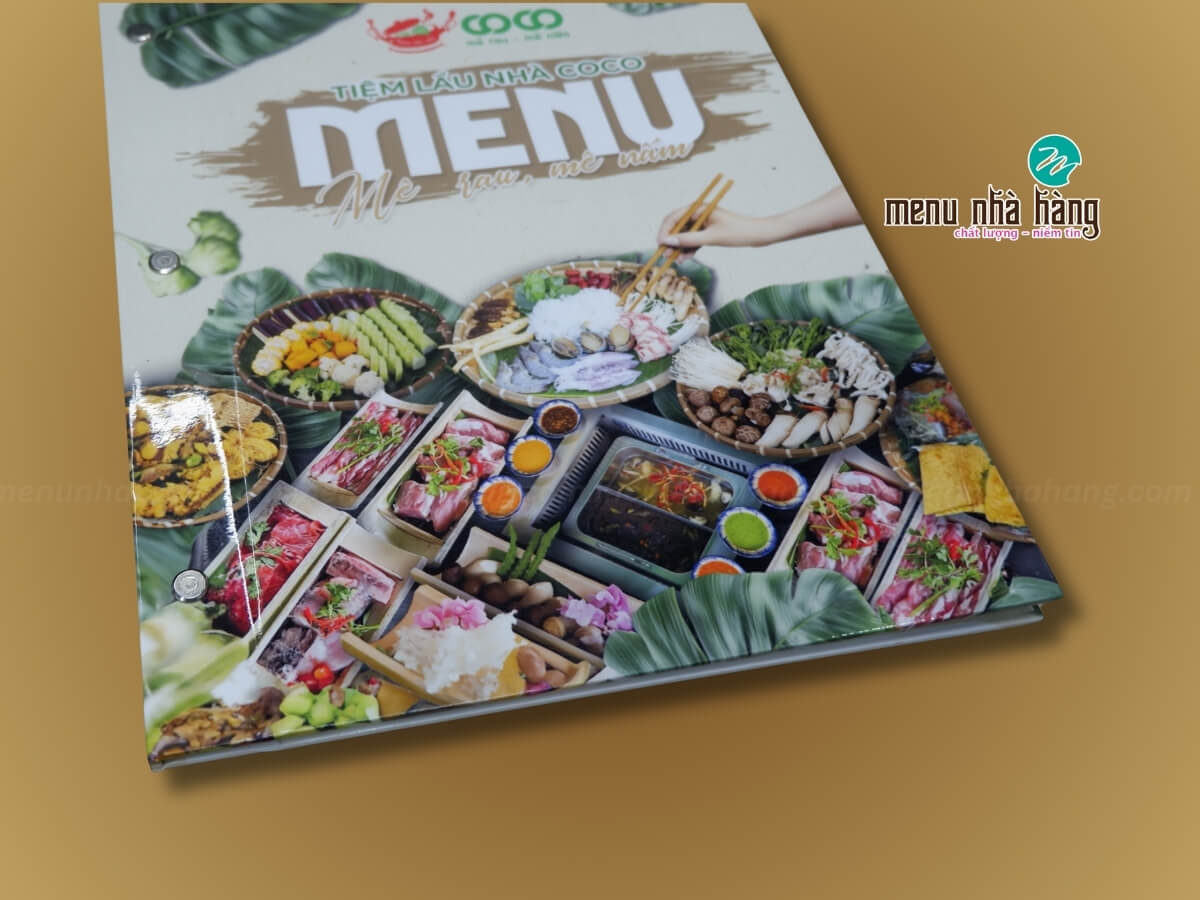 Mẫu menu bìa cứng cho quán lẫu