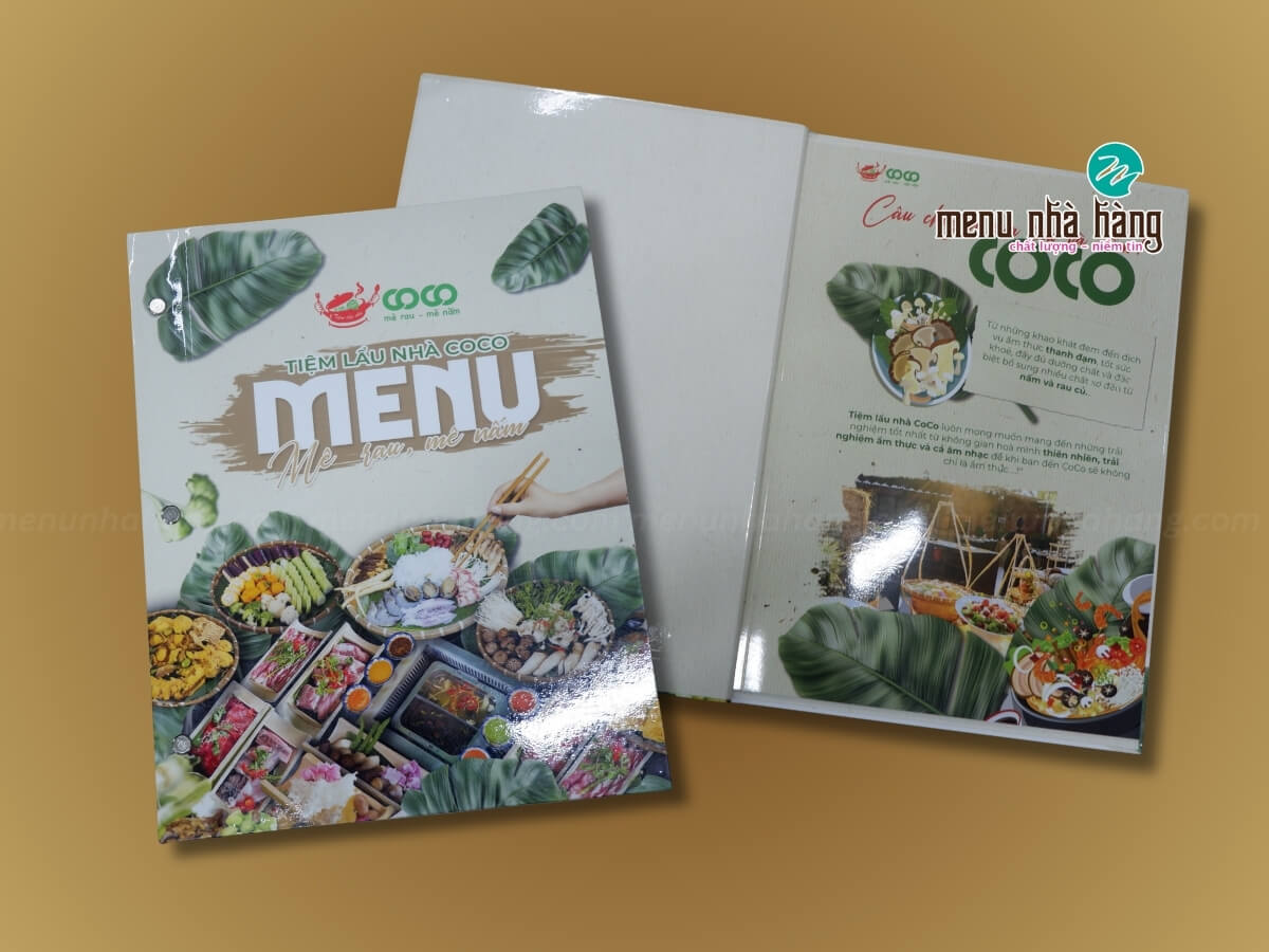 in menu bìa cứng