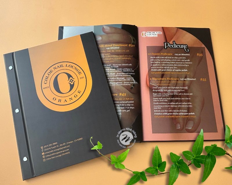 Mẫu menu bìa cứng