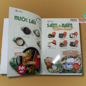thiết kế menu dạng bìa cứng