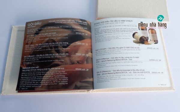 In ấn menu bìa vải