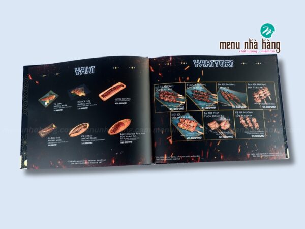 mẫu menu bìa cứng