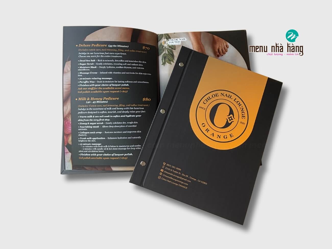 Mẫu menu bìa cứng tiệm nail