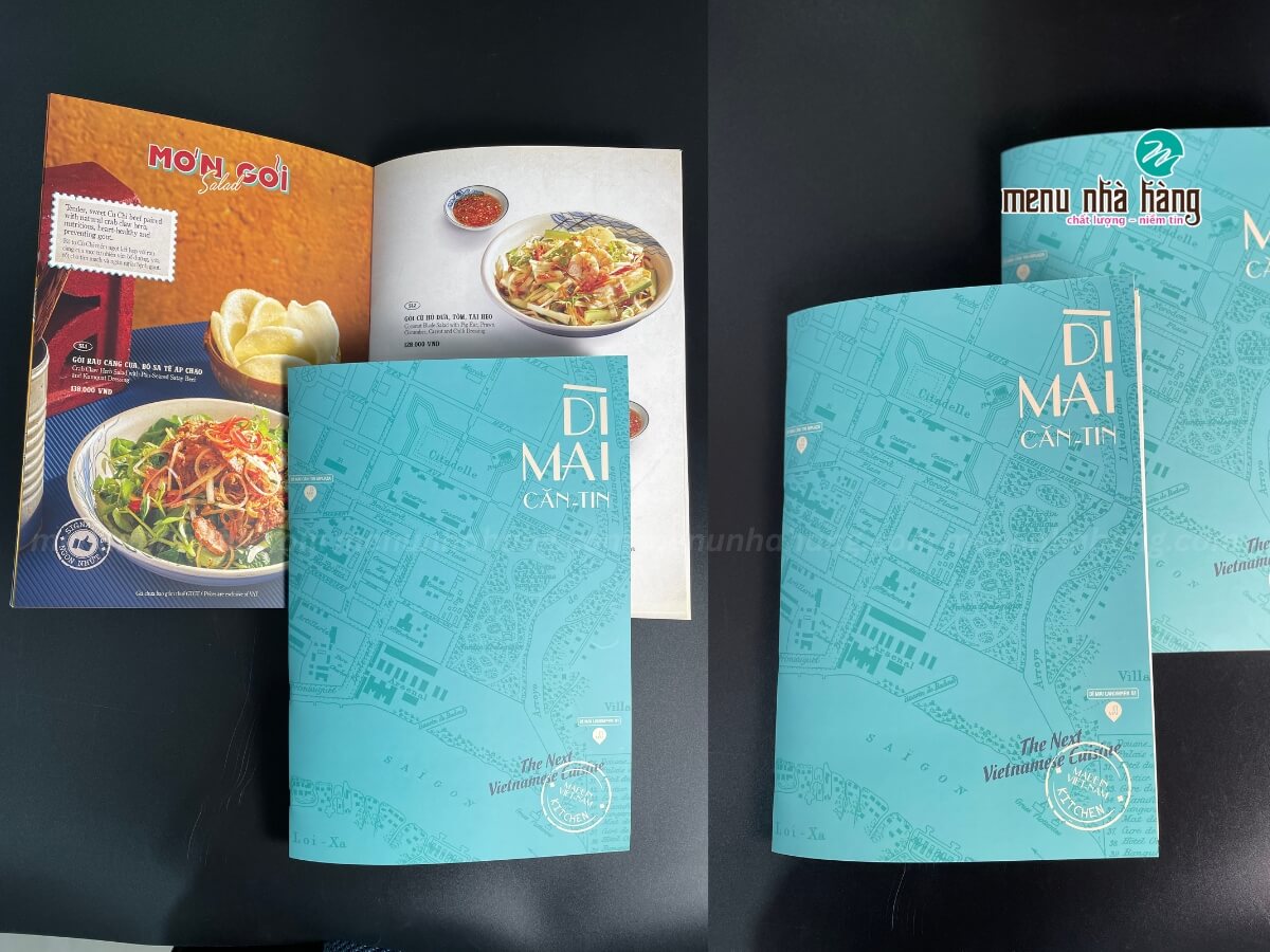 Thiết kế menu bìa cứng
