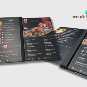 Thiết kế ruột menu bìa cứng đẹp, bền