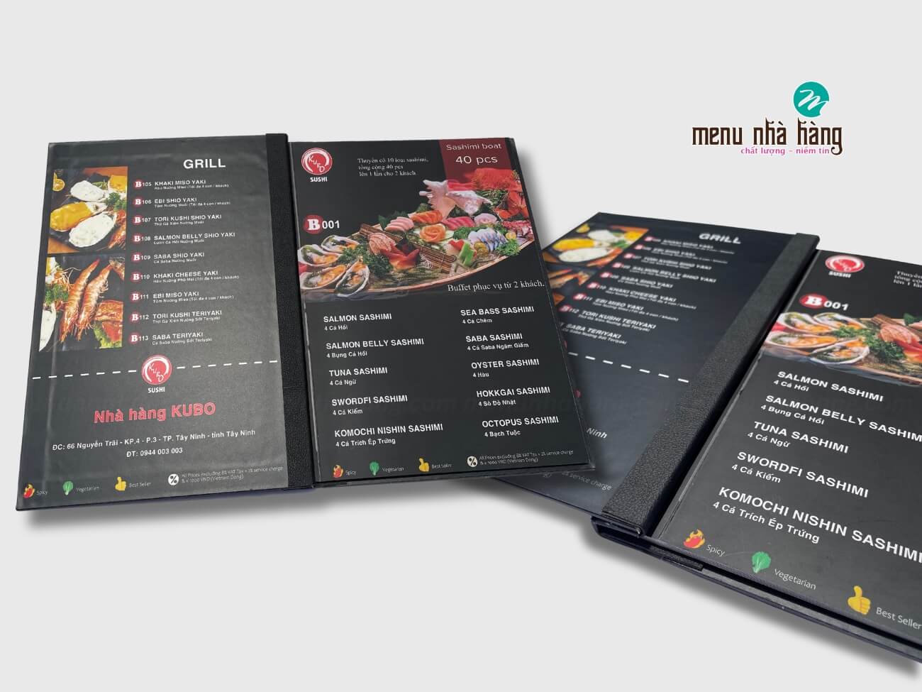 Thiết kế ruột menu bìa cứng đẹp, bền