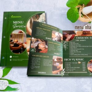 Mẫu in menu spa đẹp