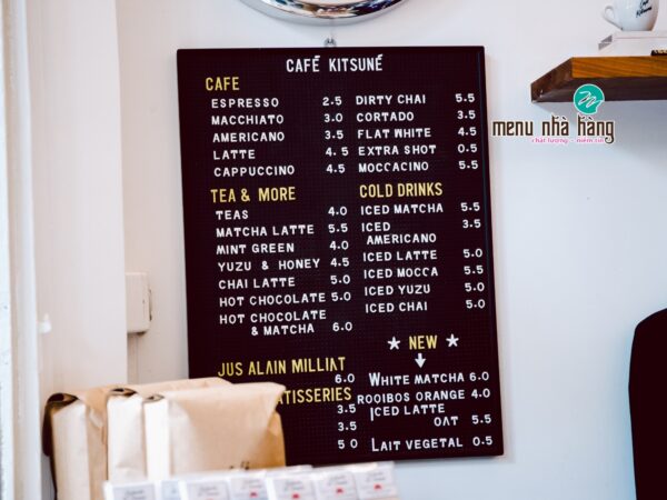 mẫu menu quán cafe đẹp