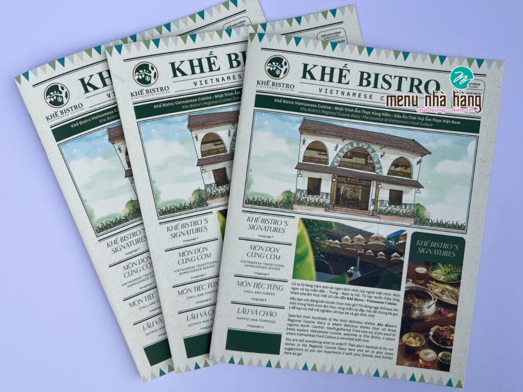 Menu bìa giấy cứng đẹp