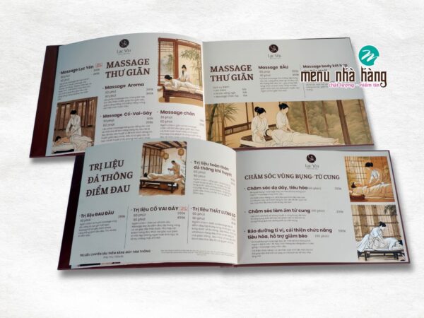 Menu dịch vụ spa
