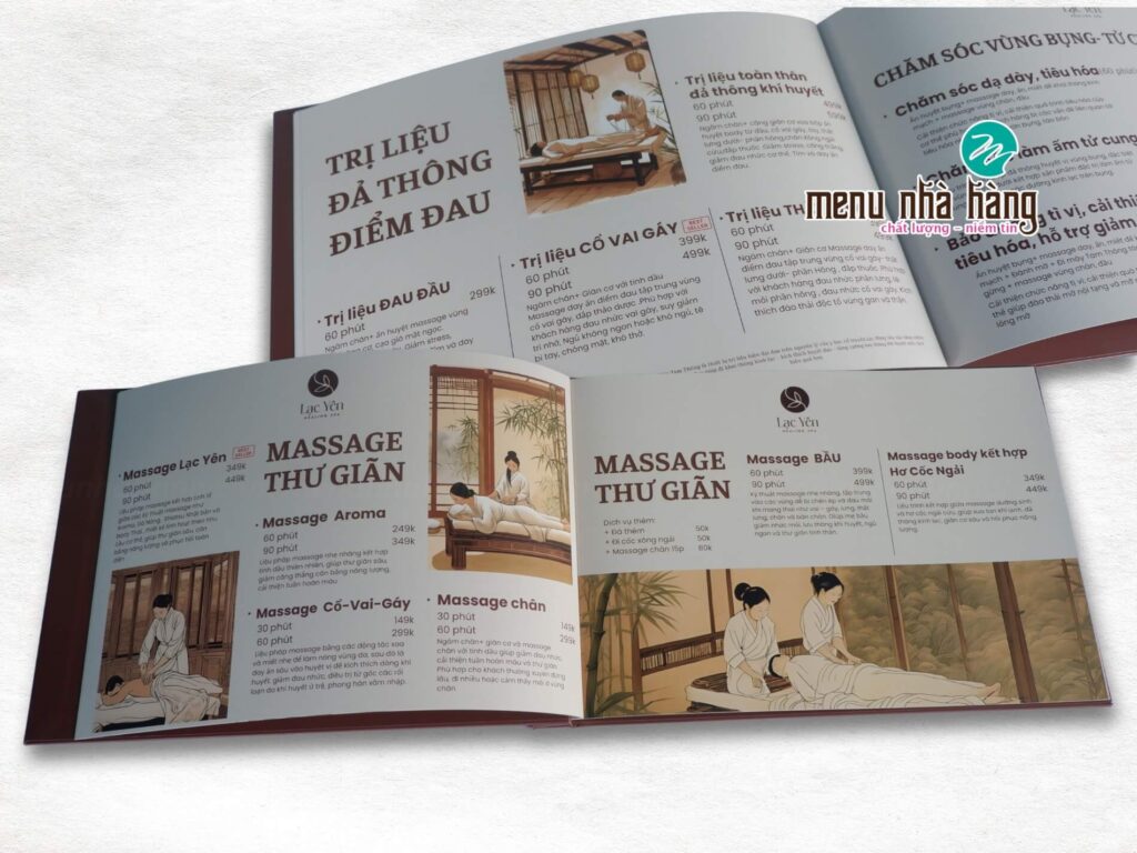 In ấn menu bìa cứng