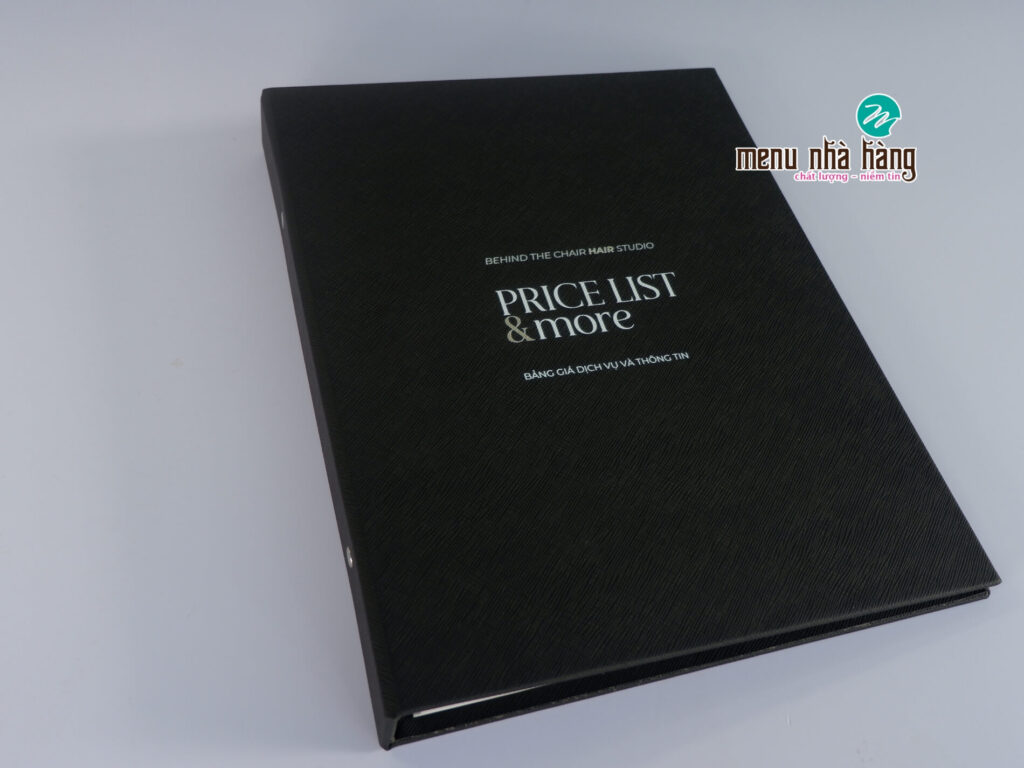 Cuốn menu cho salon tóc chất lượng