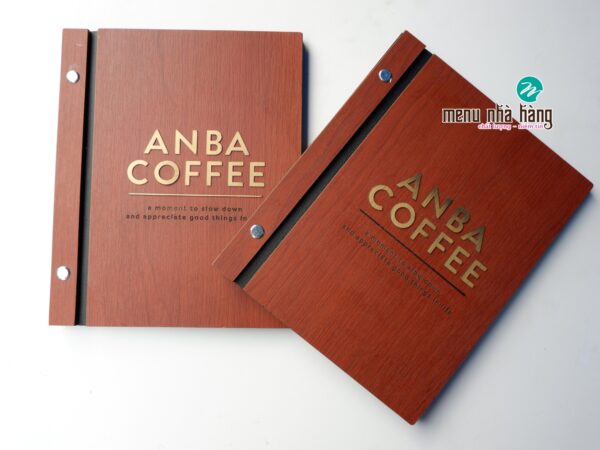 Menu bìa gỗ cho quán cafe