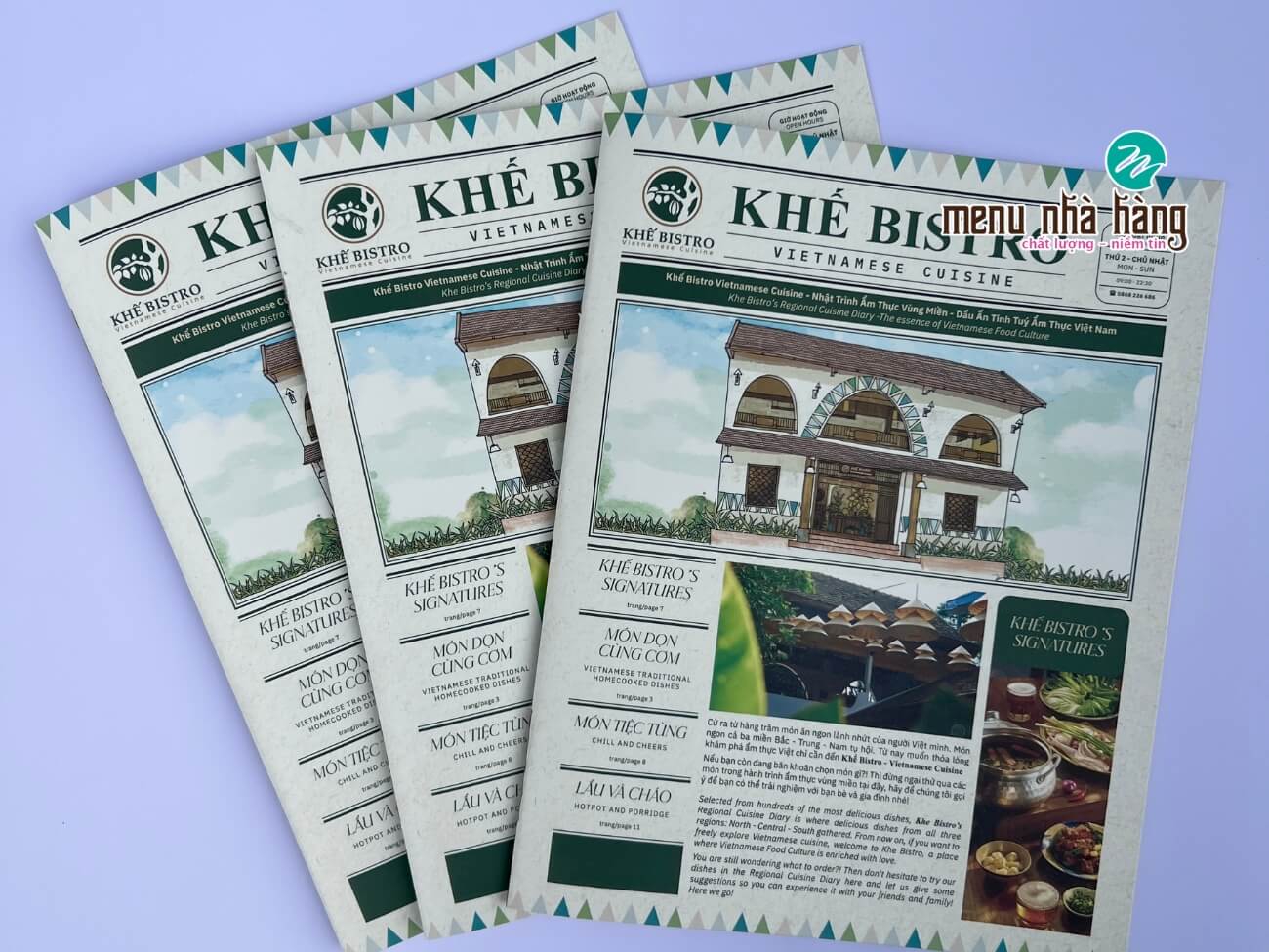 menu giấy kraft đẹp