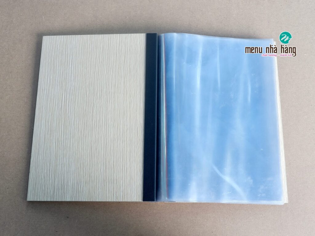 menu bìa gỗ tép nhựa