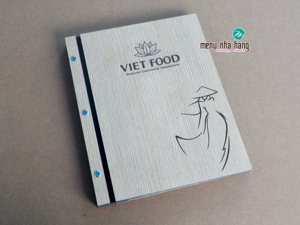 mẫu menu bìa gỗ đẹp