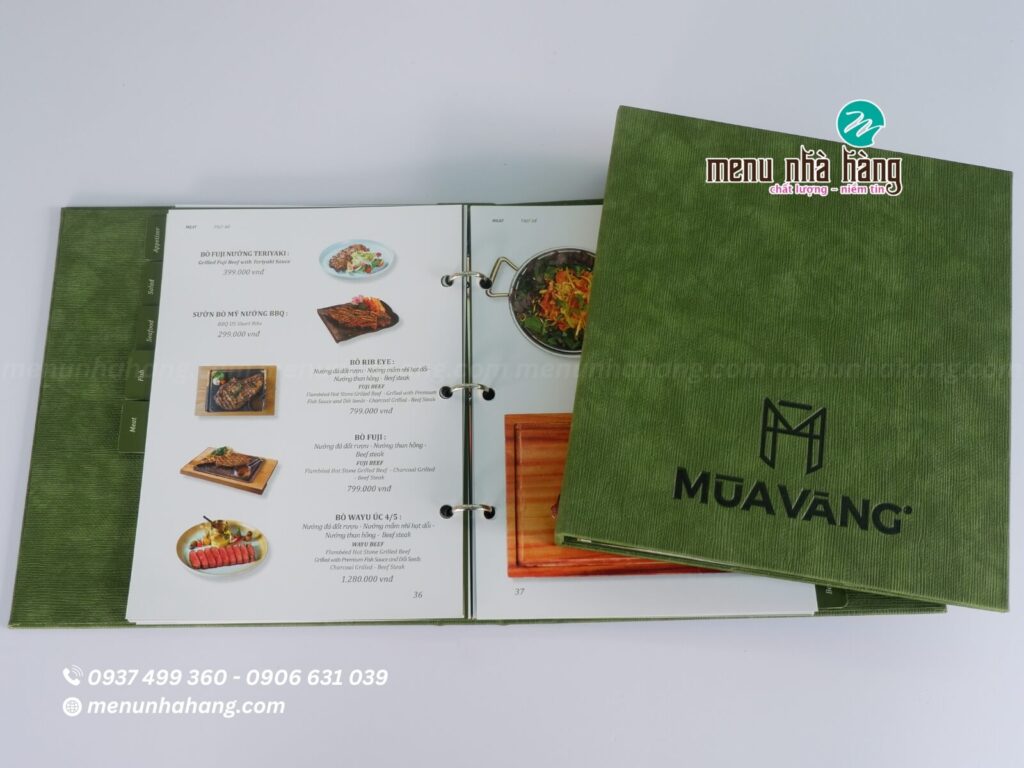 Làm bìa menu nhà hàng