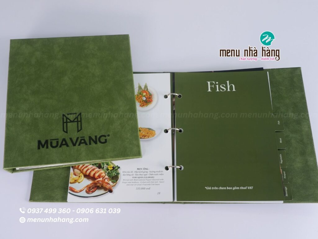 Quyển menu bìa da