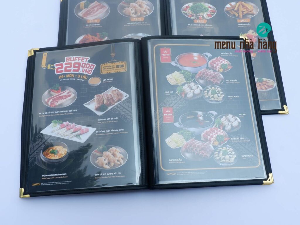 Menu bìa da kiếng đẹp