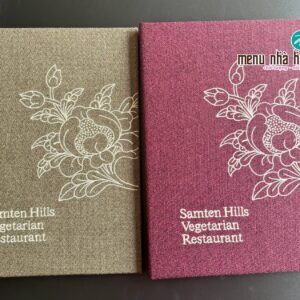 Menu bìa vải logo thêu