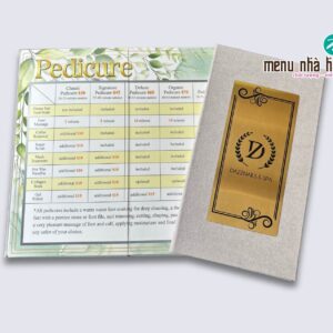 Menu bìa vải logo inox