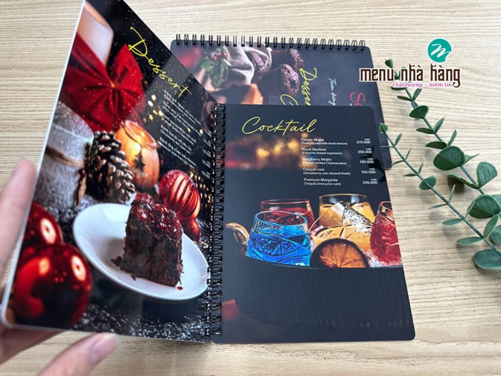 Mẫu menu nhựa chống nước