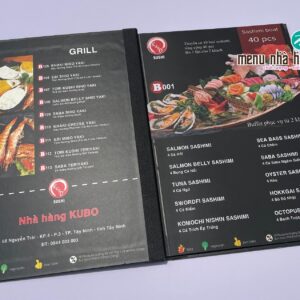 Mẫu menu cho nhà hàng Sushi
