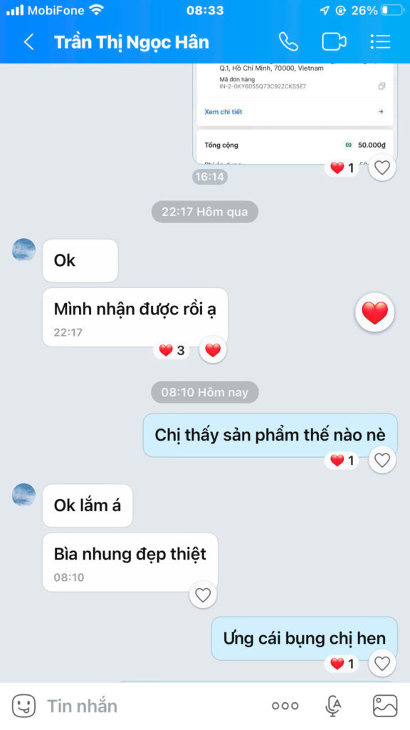 cảm nhận của khách hàng