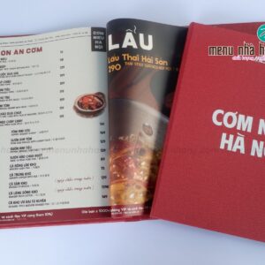 Menu bìa da ruột nhựa