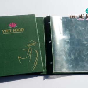 Mẫu menu nhà hàng sang trọng bằng bìa da