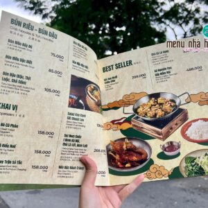 In menu bìa giấy cứng