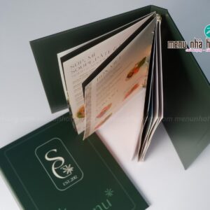 Menu bìa bồi cứng gáy còng thay đổi ruột menu