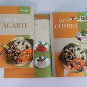 Menu bìa giấy cứng cán màng