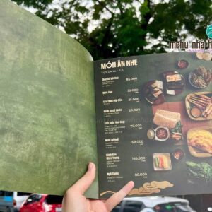 Menu bìa giấy cứng thiết kế đẹp