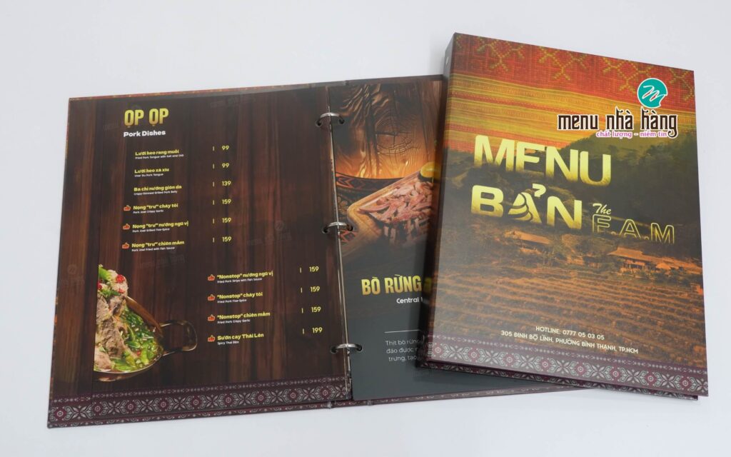 in ấn menu nhà hàng tây bắc