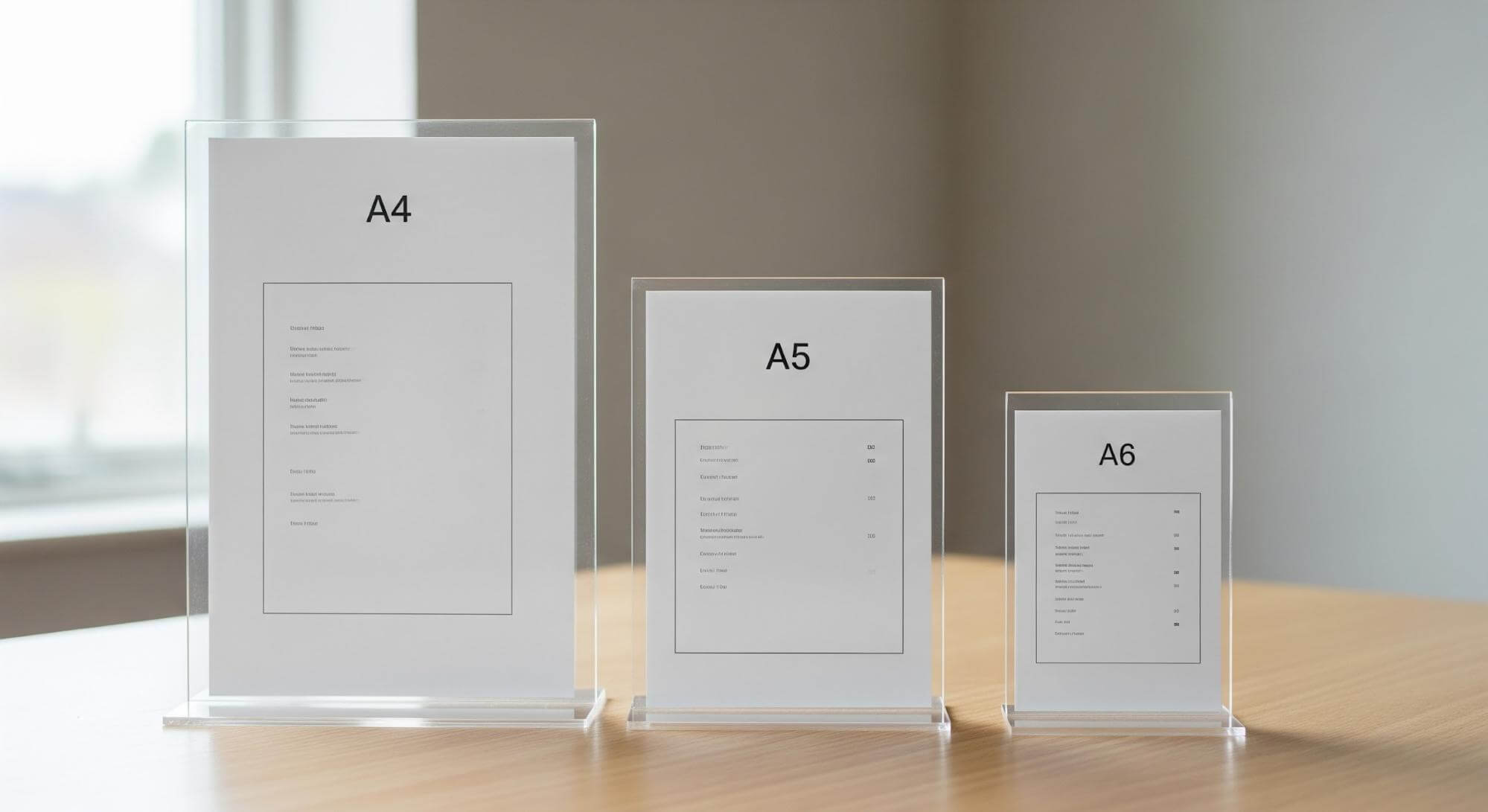 kích thước menu mica